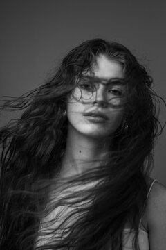 Long-haired Woman Shaking Hair
