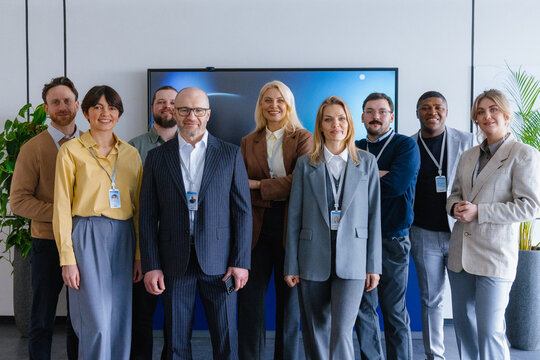 A group of people in an office, portrait