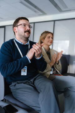 The audience at the business conference
