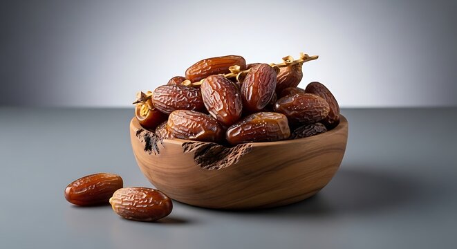 Dates in a Wooden Bowl kurma