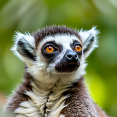 Obraz premium The crowned lemur (Eulemur coronatus) close up shot
