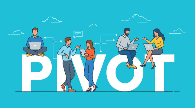 Business Pivot Concept with Collaborative Team Adapting to Strategic Change and Innovation using Digital Technology