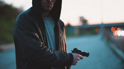 Man is holding a gun