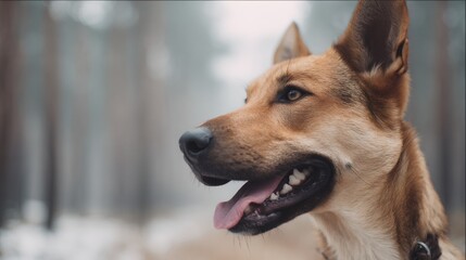 Fototapeta premium Brown dog with a black nose
