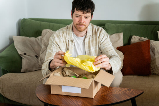 Unboxing package at home