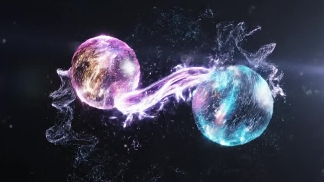 Quantum style particle entanglement motion