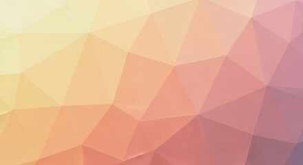 Fototapeta premium Abstract Geometric Polygonal Background in Warm Pastel Tones of Yellow, Orange, Pink, and Purple