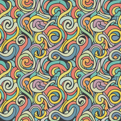 Obraz premium Colorful, abstract, flowing, swirly pattern with various curved shapes