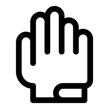 A simple, modern vector icon of a hand with fingers extended, ideal for user interface grab or hold functions.
