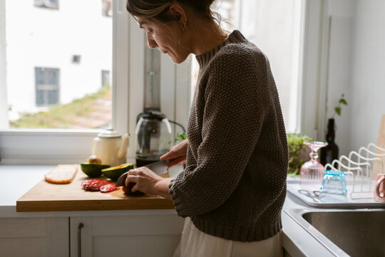 Breakfast toast prep