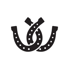 vector two connected horseshoes as luck symbol