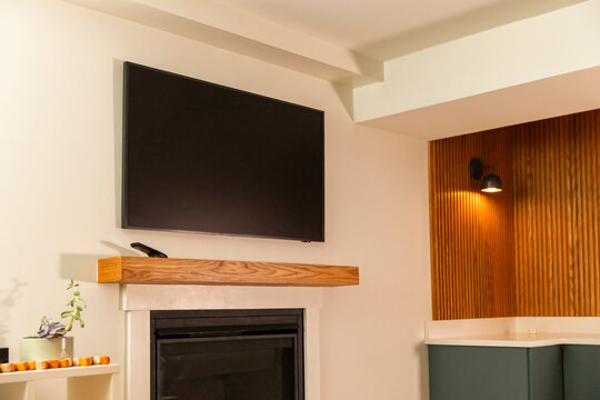 Blank Television Screen at modern home 