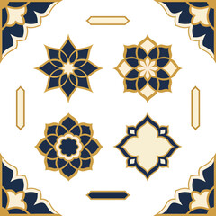 Geometric floral pattern design with repeating elements