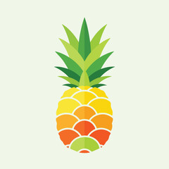 Colorful, geometric pineapple illustration on a soft green background