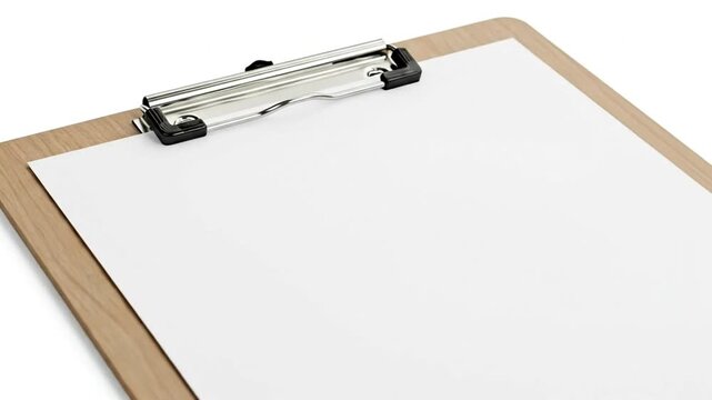 A simple clipboard with blank paper, ideal for notes and planning.