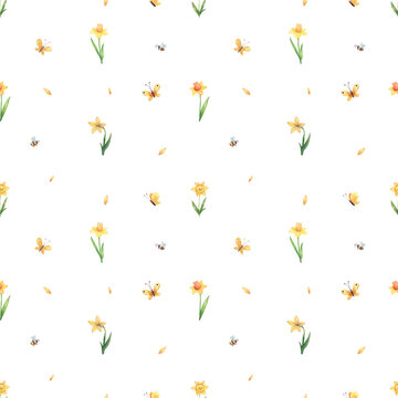 Daffodils and butterflies