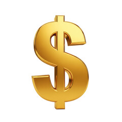 Obraz premium Shiny golden dollar sign symbol on a white background