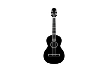 Naklejka premium Guitar Silhouette: A classical guitar silhouette.
