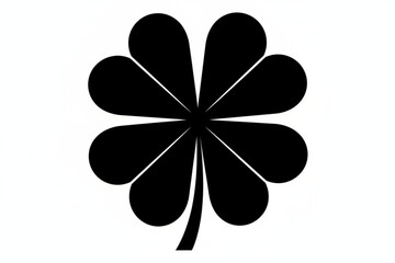 Lucky Silhouette: A dark silhouette of a four-leaf clover, a symbol of fortune and hope, stands out against a backdrop. © MetaPixel Studio