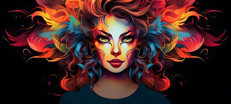 lady devil vector illustration t-shirt design,generative AI