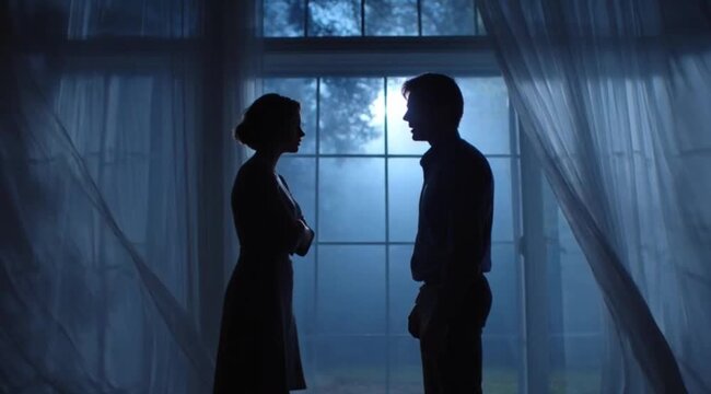 Casal Discutindo no Quarto &ndash; Conflito no Relacionamento, Crise Conjugal e Tens&atilde;o Emocional