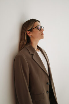 Stylish Woman Portrait in Profile View