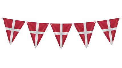 Fototapeta premium Vibrant Danish flag bunting creates festive atmosphere for celebrations, parties, and national events