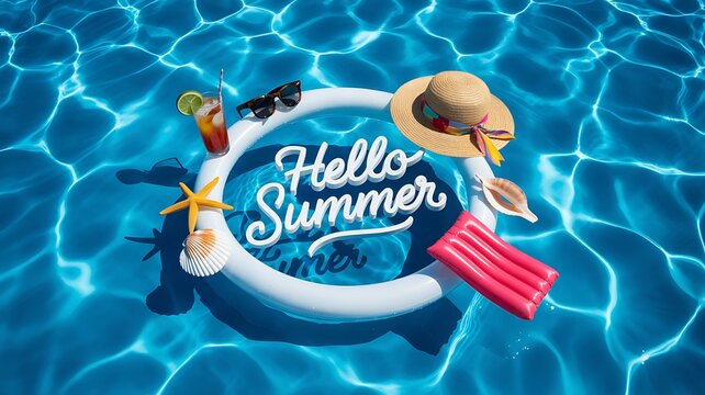 Hello Summer pool accessories vacation