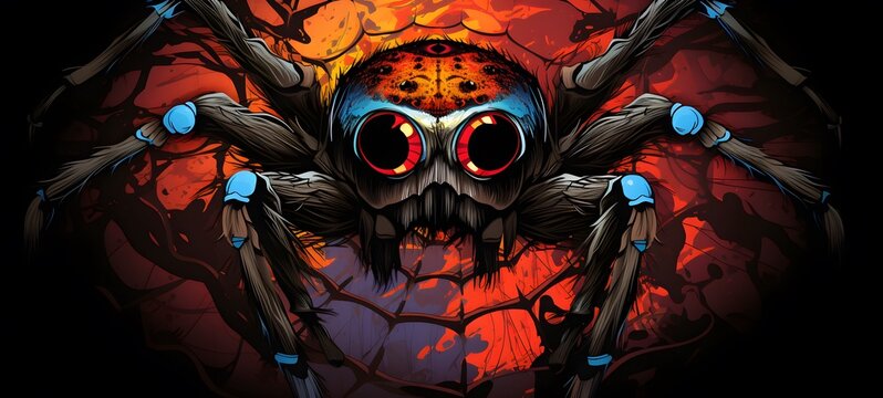 tarantula vector illustration t-shirt design,generative AI