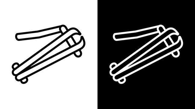Nail Cutter White Icon Set Vector 