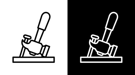 Claw Hammer White Icon Set Vector 