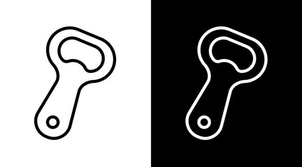 Bottle Opener White Icon Set Vector 