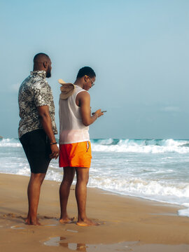 African Friends Enjoying a Beach Getaway