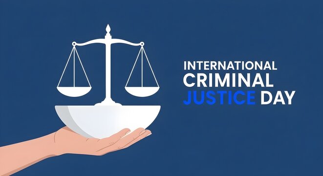 International criminal justice day awareness symbol
