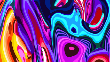 Obraz premium Vibrant Abstract Colorful Fluid Art with Swirling Patterns