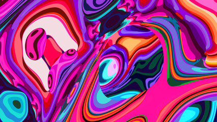 Obraz premium Colorful abstract swirl pattern with vibrant psychedelic design