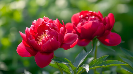 red tulips in the garden