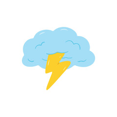 Lightning Bolt and Cloud Illustration
