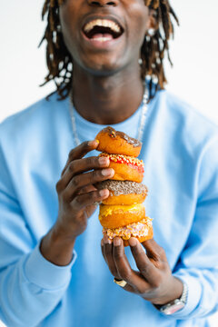 The man with donuts