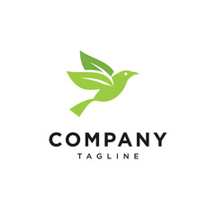 Flying Nature Leaf Bird Logo Icon Vector