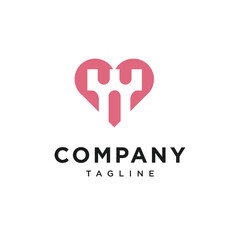 Castle Love Simple Logo Vector General