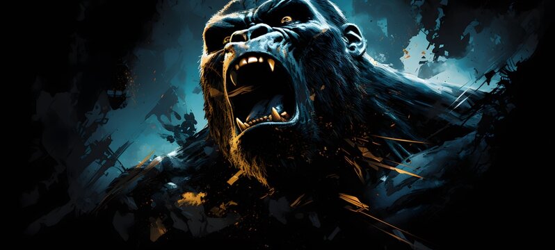 big kingkong vector illustration t-shirt design ,generative AI