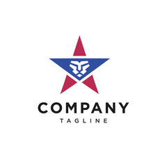 Star Lion American Logo Icon Vector