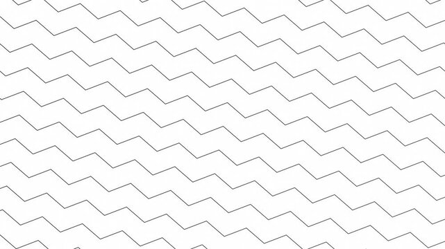 Seamless animated zig-zag line pattern on white background. Repeating geometric texture with thin gray lines moving diagonally.