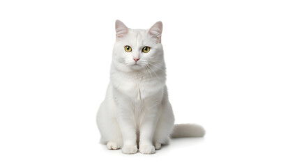Obraz premium white cat, sitting white cat, fluffy cat, domestic cat, pet cat, cute cat, white kitten, long hair cat, house cat, indoor cat, cat sitting, cat isolated, white cat isolated, cat png, white cat png, ca