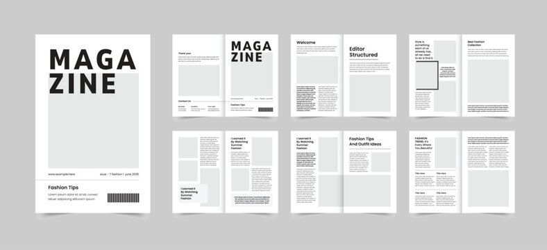Business Magazine Layout Template Fashion Magazine Design, 