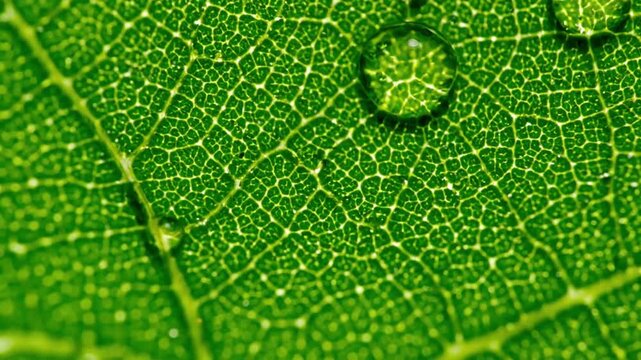 Backlit Leaf Skeleton Structure A mesmerizing macro video with strong backlighting illuminating a very thin leaf, revealing the skeletal-like structure of its veins. The light shines through,