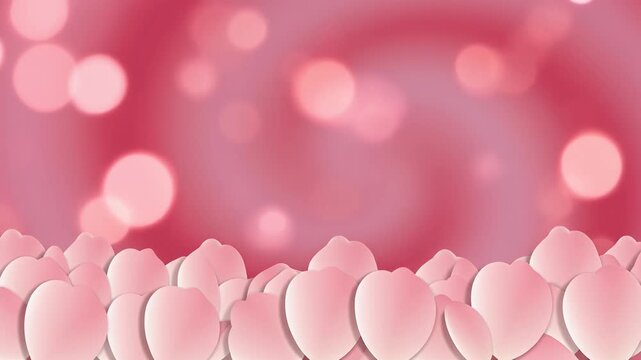 Pink Cherry Blossom Petals with Abstract Bokeh Background Generative AI