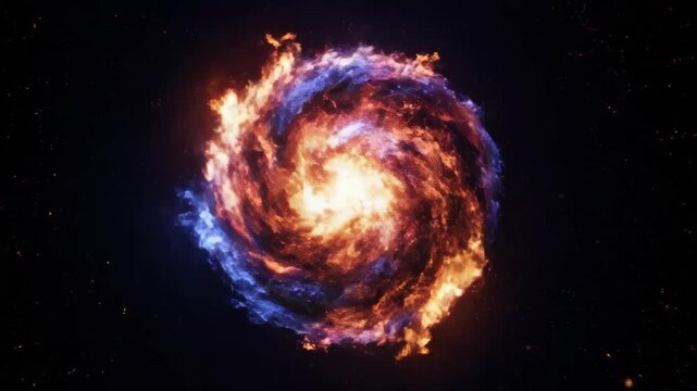 Dynamic Cosmic Portal: A Stunning Animation of Energy and Celestial Flow with fiery edges
