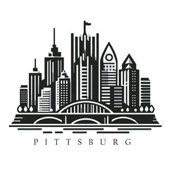 Fototapeta premium pittsburg city skyline vector